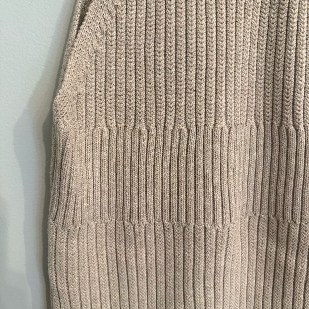 all saints | beige ribbed knit top - Picture 3 of 6